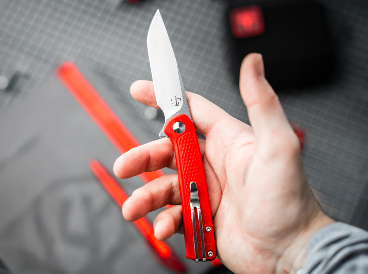 Böker Plus Fire Ant Red, Einhandmesser, Flipjoint – Bild 6