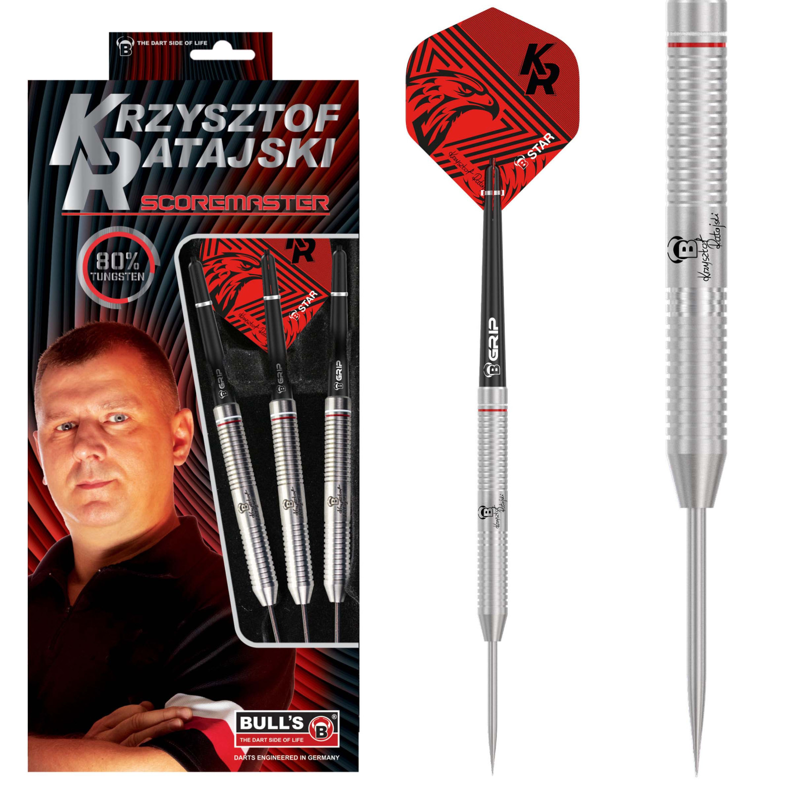 BULL'S Krzysztof Ratajski Scoremaster, Steel Dart, 24 g., Tungsten