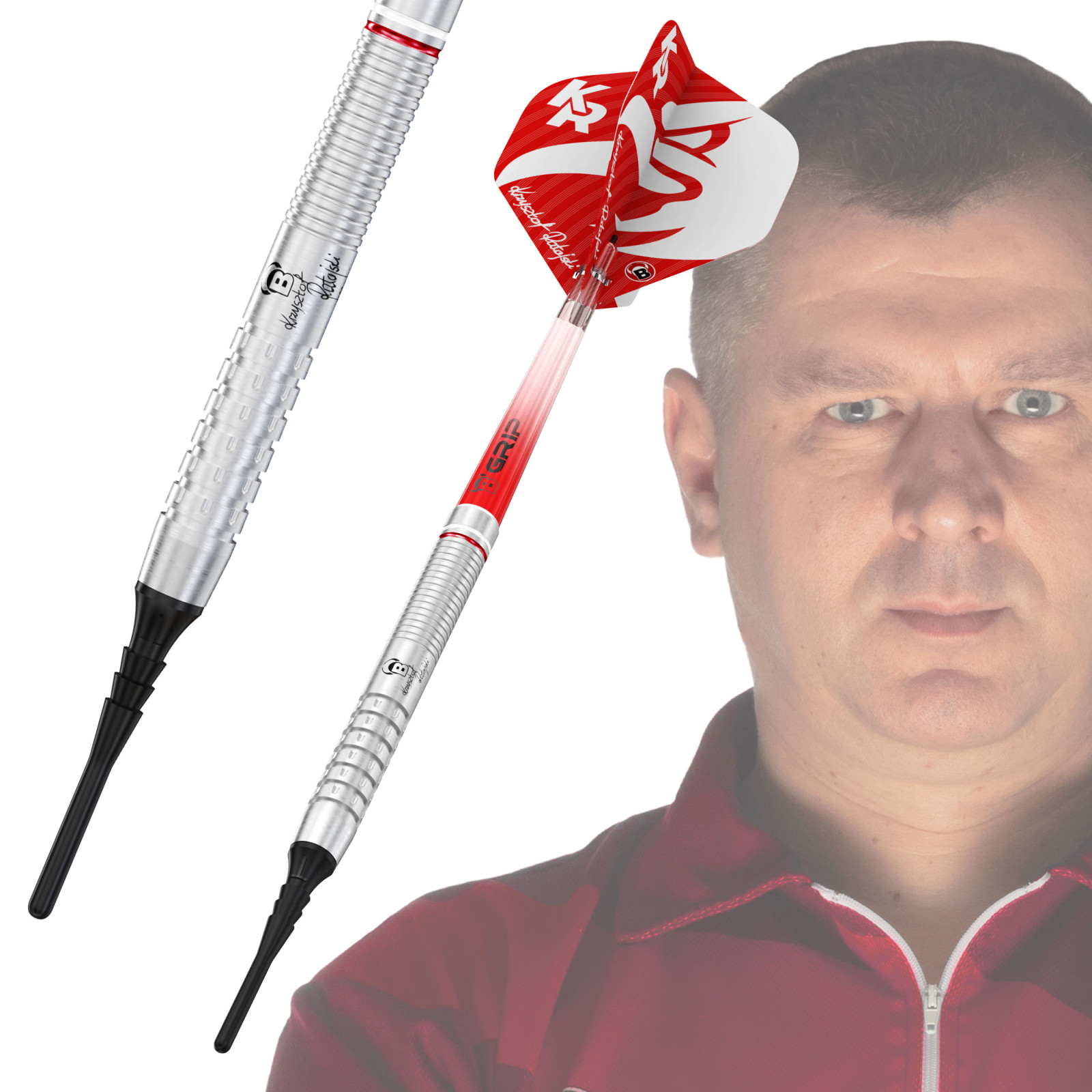 BULL'S Krzysztof Ratajski Soft Dart G2, 90% Tungsten,18g., Silber – Bild 3