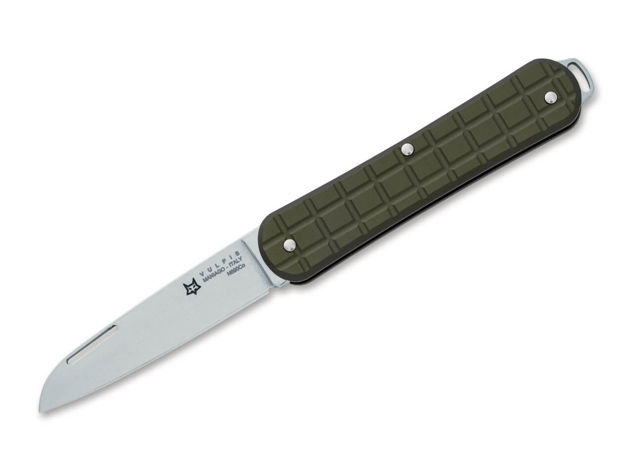 Fox Knives Vulpis 130 Grenade Pattern, Aluminum, grün, Taschenmesser