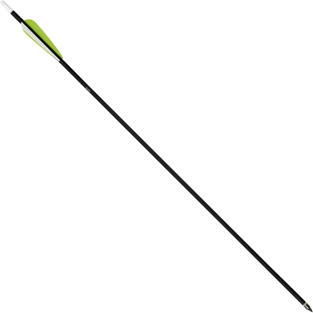 Haller Aluminiumpfeil 2219. 30", Schraubspitze, 4" Gummifedern, Schwarz