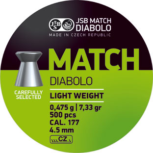 JSB Match Leicht 0,500 g, 4,49 mm Diabolo, 500 Stk., .177