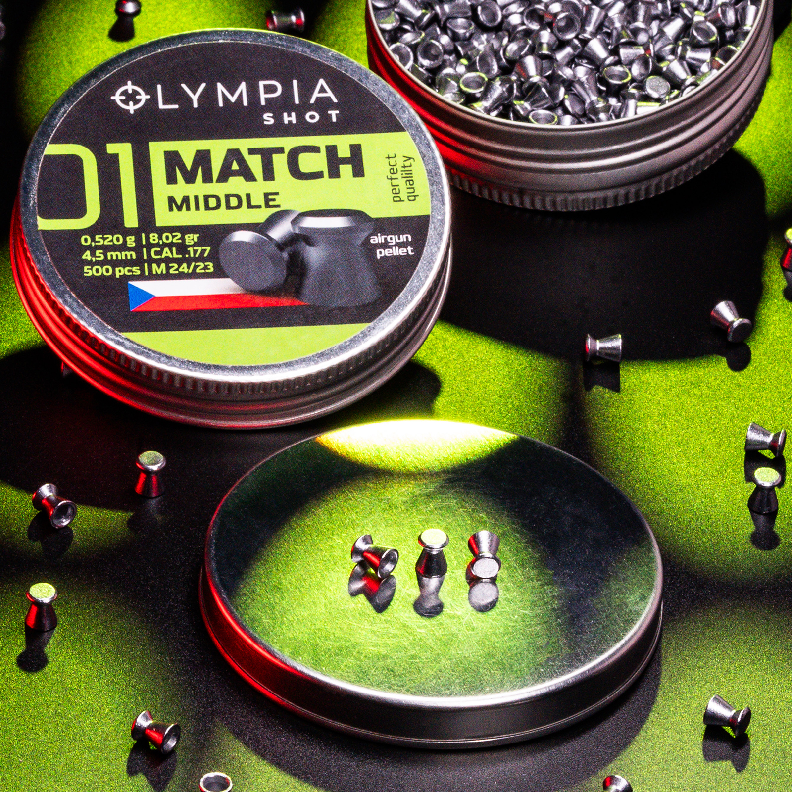 OLYMPIA SHOT Match Middle 4,5 mm Diabolo, 500 Stk., .177 – Bild 4