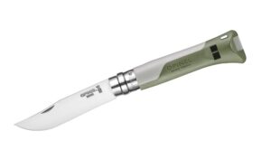 Opinel No 8 Horizon, kaki, Taschenmesser, Signalpfeife