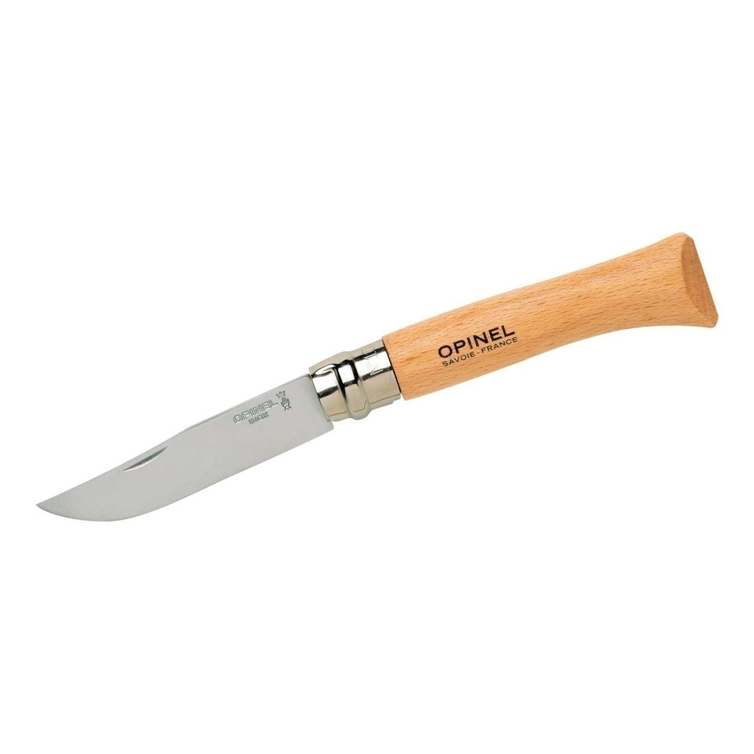 Opinel Taschenmesser mit Buchenholz Griff, Größe No 10, rostfrei