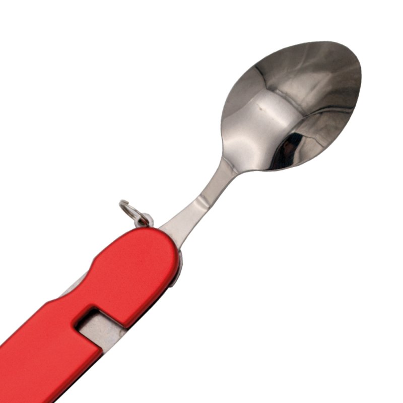 Third Allzweck Taschenmesser, Besteckmesser, Alugriff, Rot, mit Nylonetui – Bild 5