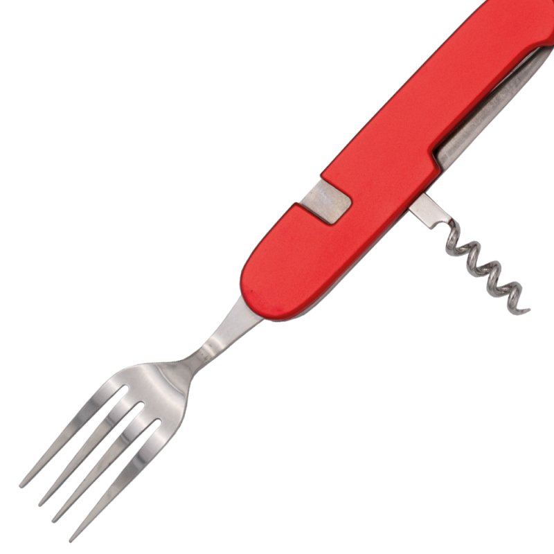 Third Allzweck Taschenmesser, Besteckmesser, Alugriff, Rot, mit Nylonetui – Bild 6