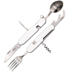 Third Allzweck Taschenmesser, Besteckmesser, Alugriff, Silber, mit Nylonetui