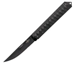 Amont Taschenmesser, brünierter Stahlgriff und Klinge, 420er Stahl, Schwarz