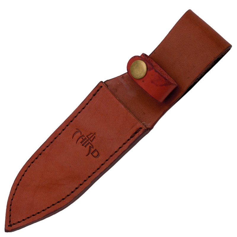 Third feststehendes Jagdmesser mit Pakkaholzgriff, Lederscheide – Bild 5