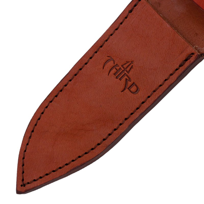 Third feststehendes Jagdmesser mit Pakkaholzgriff, Lederscheide – Bild 6