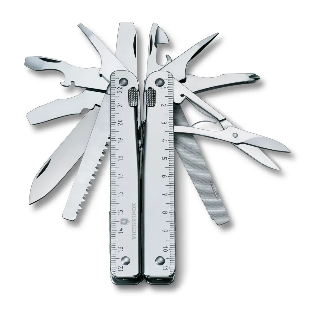 Victorinox Multitool, Swiss Tool X, silber, 26 Funktionen, Nylontasche