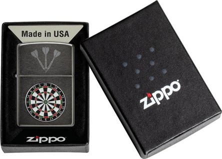 Zippo Feuerzeug "Dartscheibe Classic", grau, Plakette – Bild 3