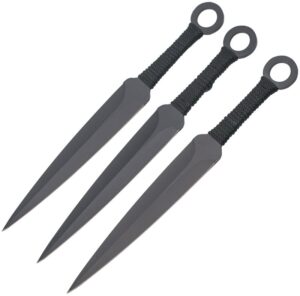 Amont 3er Set Wurfmesser, 22,6cm mit Nylonscheide, Schwarz