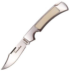 Tramuntana Taschenmesser Silber &ndash; Metallgriff mit Knocheneinlage, elegantes Klappmesser
