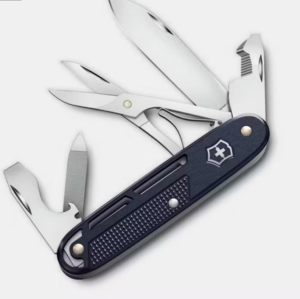 Victorinox Taschenmesser SynergyX Alox mit Clip, 10 Funktionen, blau