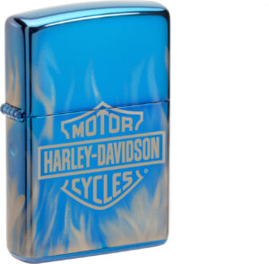 ZIPPO Benzinfeuerzeug, Sturmfeuerzeug, "Harley Davidson Logo" in blau