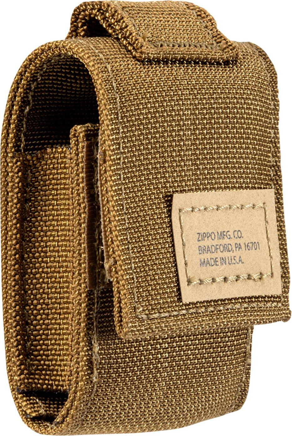 ZIPPO Benzinfeuerzeug, Sturmfeuerzeug, "Black Crackle" in schwarz mit Nylon Pouch tan – Bild 4