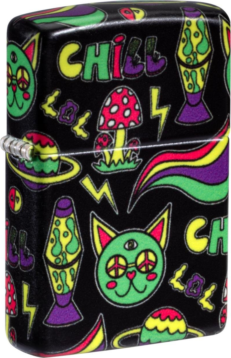 Zippo Benzinfeuerzeug Sturmfeuerzeug, Chill Design 540°, leuchtet im Dunkeln, schwarz bunt – Bild 3