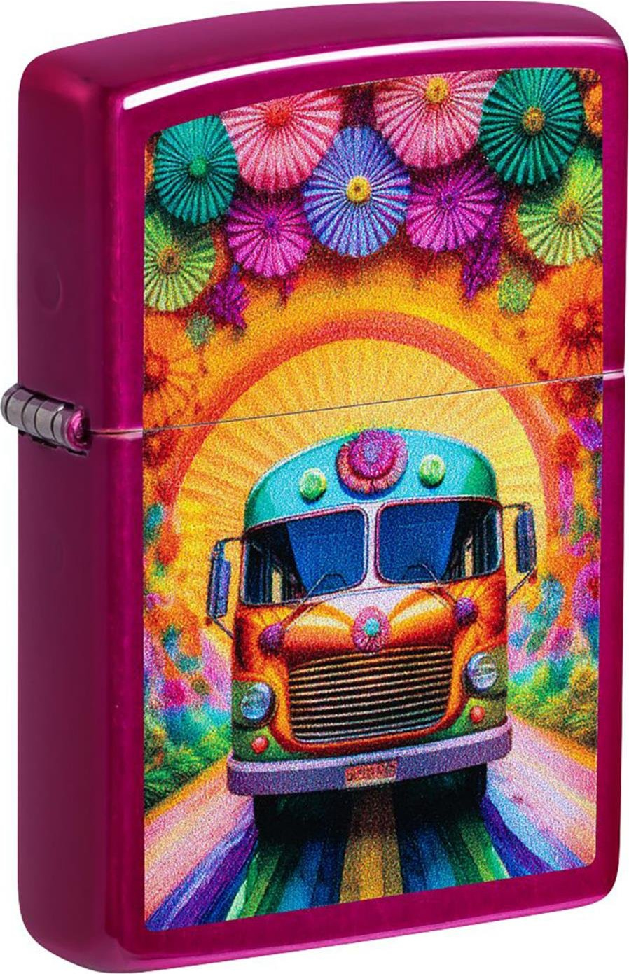 Zippo Benzinfeuerzeug Sturmfeuerzeug, "Partybus Hippie" Bunt
