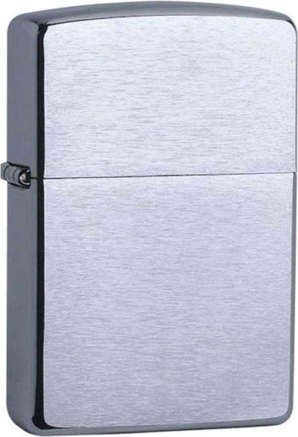 ZIPPO Benzinfeuerzeug Sturmfeuerzeug "chrom gebürstet" in silber